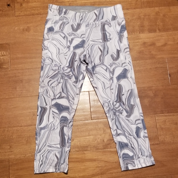 Calvin Klein Pants - Calvin Klein White Marble Cropped Legging